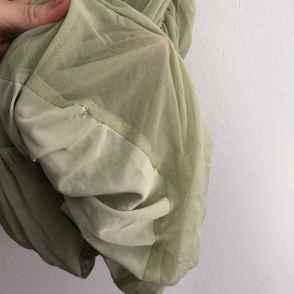 J.ING Womens Mini Dress Size M Green Pastel Sheer Cinched Cocktail Date Night - Picture 4 of 8